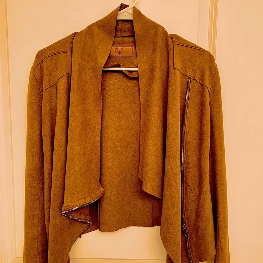 Drape Front Faux Suede Brown BLANKNYC Jacket XS